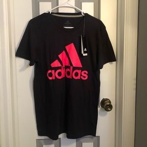 Black and Pink Adidas tee shirt